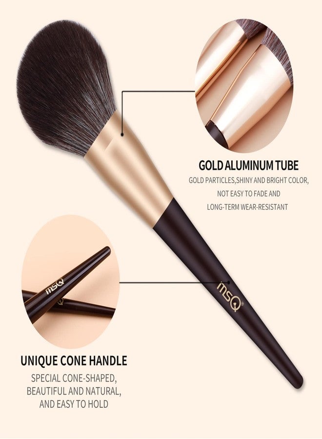 MSQ Make Up Brushes 10Pcs Makeup Brush Set Foundation Brush Blending Brush (Brown) - Image 3