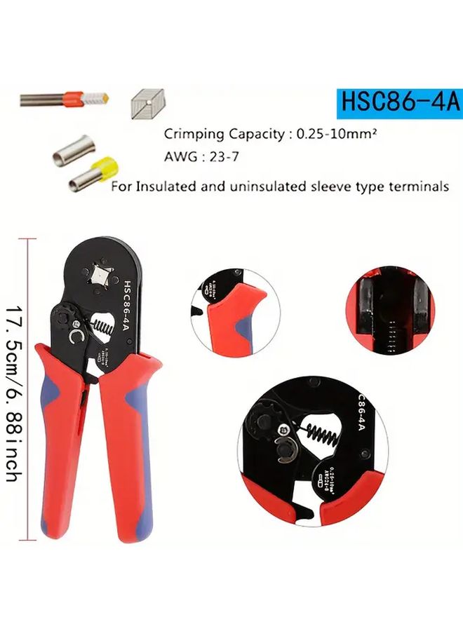 Pipe Type Crimp Terminals Assorted Set HSC8 64A High Carbon Steel Pliers Kit - Image 2