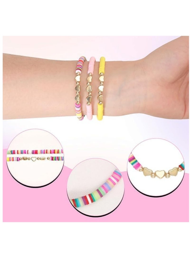 DAILYCHIC 24 Pcs Colorful Friendship Heart Bracelets, Stretch Beaded Kids Bracelet,Jewelry Gifts for Girls Women Valentine‘s Day Graduation Girl Party Favors  - Image 4