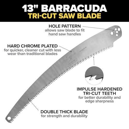 Jameson PS-3FPS1 Tri-Cut Pole Saw Head Kit, 13-Inch Barracuda Blade, Converts Extension Poles for Precise Tree Trimming and Pruning - Image 3