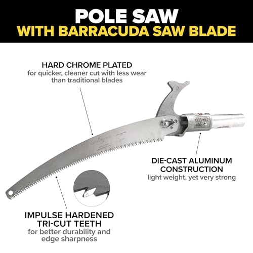 Jameson PS-3FPS1 Tri-Cut Pole Saw Head Kit, 13-Inch Barracuda Blade, Converts Extension Poles for Precise Tree Trimming and Pruning - Image 2