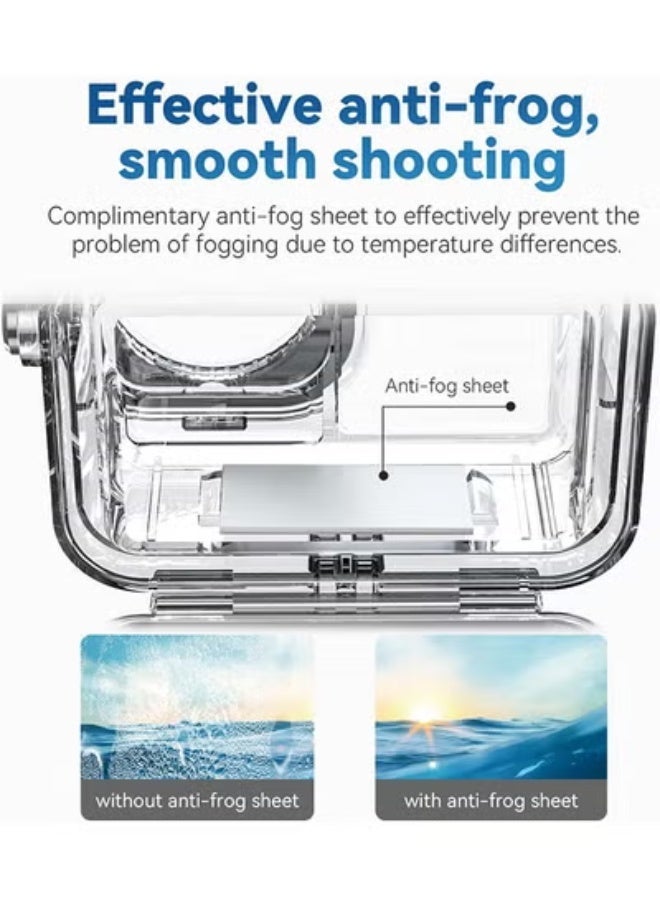 TELESIN Waterproof Case for DJI Action 5 Action 4 Action 3 Camera Accessories, with Anti-Fog Underwater Housing Shell Cage Supports 45M/148FT Deep Diving Scuba Snorkeling Swimming with Quick Release Screw - Image 4