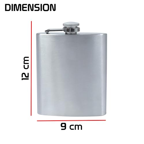 Jonquin Stainless Steel Hip Flask (7OZ) with Army Camouflage Fabric Pouch – (NEW-207 ml) - Image 5