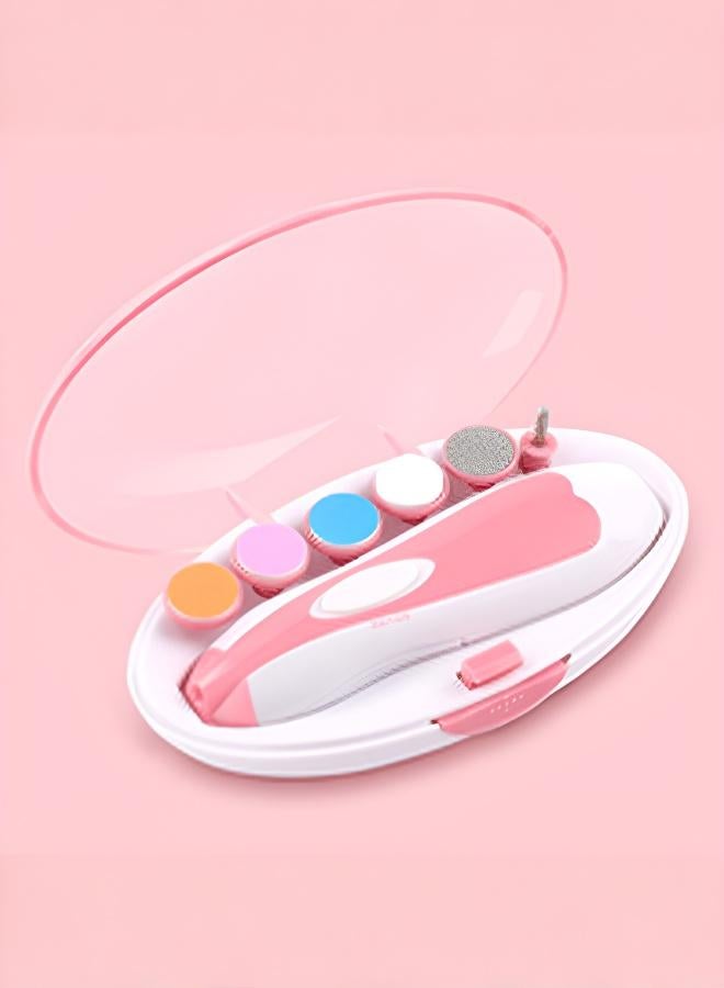 جودي بلاي اداة مبرد تشذيب اظافر كهربائية 6 في 1 للأطفال مع ضوء LED ورؤوس طحن وتلميع مختلفة، مناسبة للمواليد الجدد وما فوق - Image 1