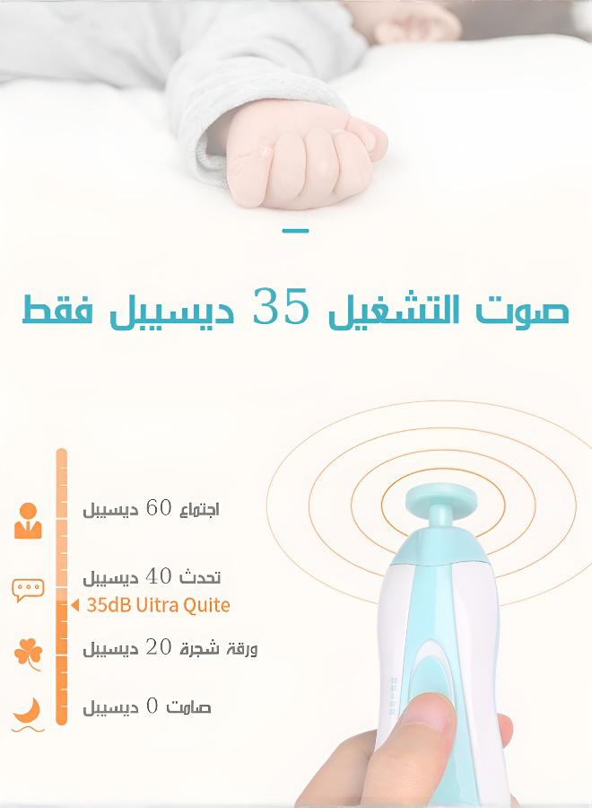 جودي بلاي اداة مبرد تشذيب اظافر كهربائية 6 في 1 للأطفال مع ضوء LED ورؤوس طحن وتلميع مختلفة، مناسبة للمواليد الجدد وما فوق - Image 2