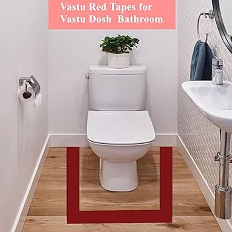 D-Fix ® BOPP Vastu Color Floor Tapes - 20 Meters Approx in Length 96MM / 04" Width - 1 Roll Per Pack - Vastu Dosh Remedy/Vastu Correction for WC Toilet and Entrance -Red - Image 4