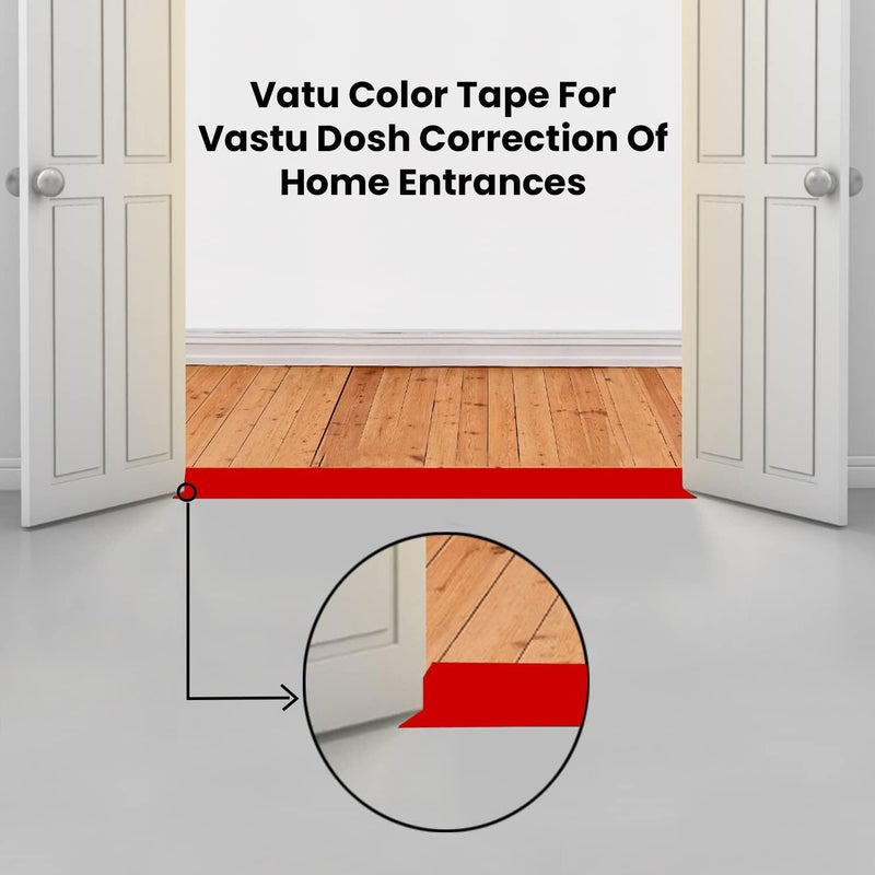 D-Fix ® BOPP Vastu Color Floor Tapes - 20 Meters Approx in Length 96MM / 04" Width - 1 Roll Per Pack - Vastu Dosh Remedy/Vastu Correction for WC Toilet and Entrance -Red - Image 5