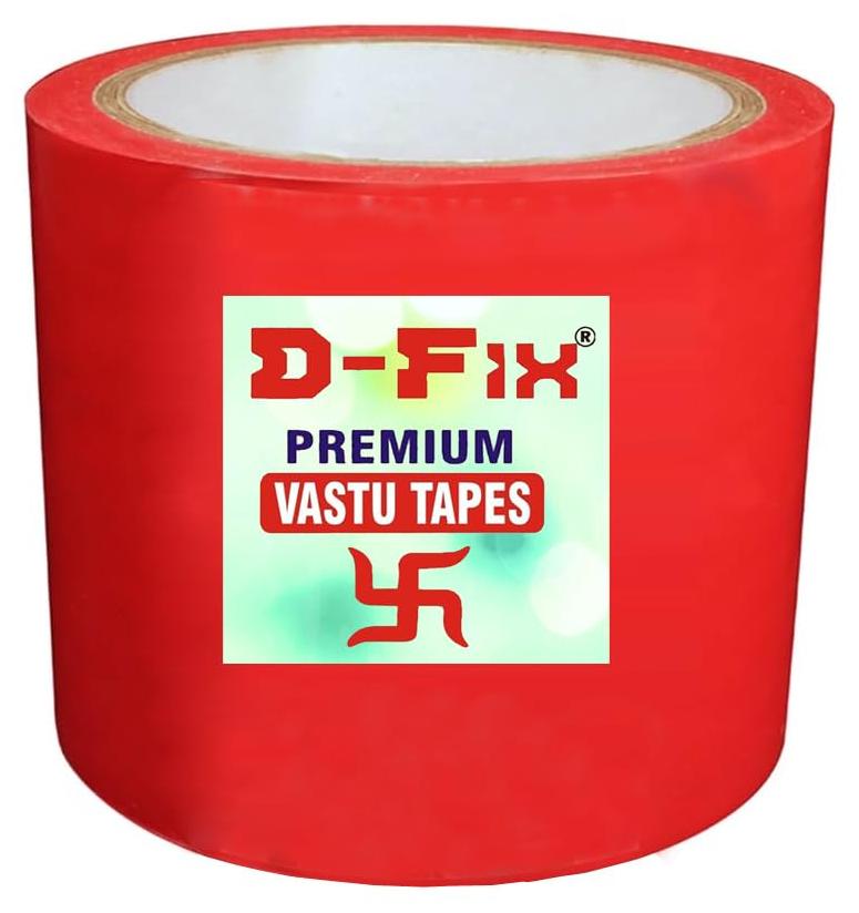 D-Fix ® BOPP Vastu Color Floor Tapes - 20 Meters Approx in Length 96MM / 04" Width - 1 Roll Per Pack - Vastu Dosh Remedy/Vastu Correction for WC Toilet and Entrance -Red - Image 1