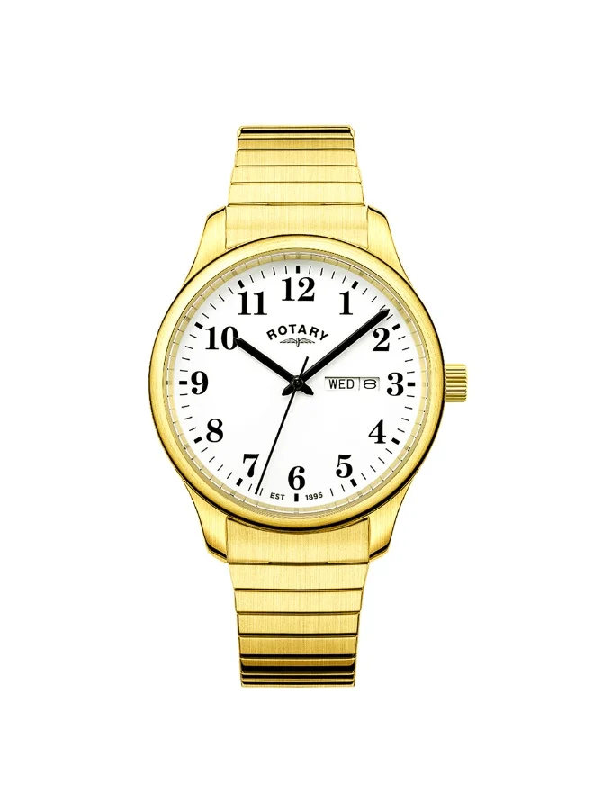 ROTARY Rotary Men's Heritage Altera Gold Plated Stainless Steel Expander Bracelet Watch - RGB05762/18