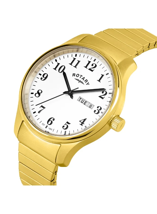 ROTARY Rotary Men's Heritage Altera Gold Plated Stainless Steel Expander Bracelet Watch - RGB05762/18