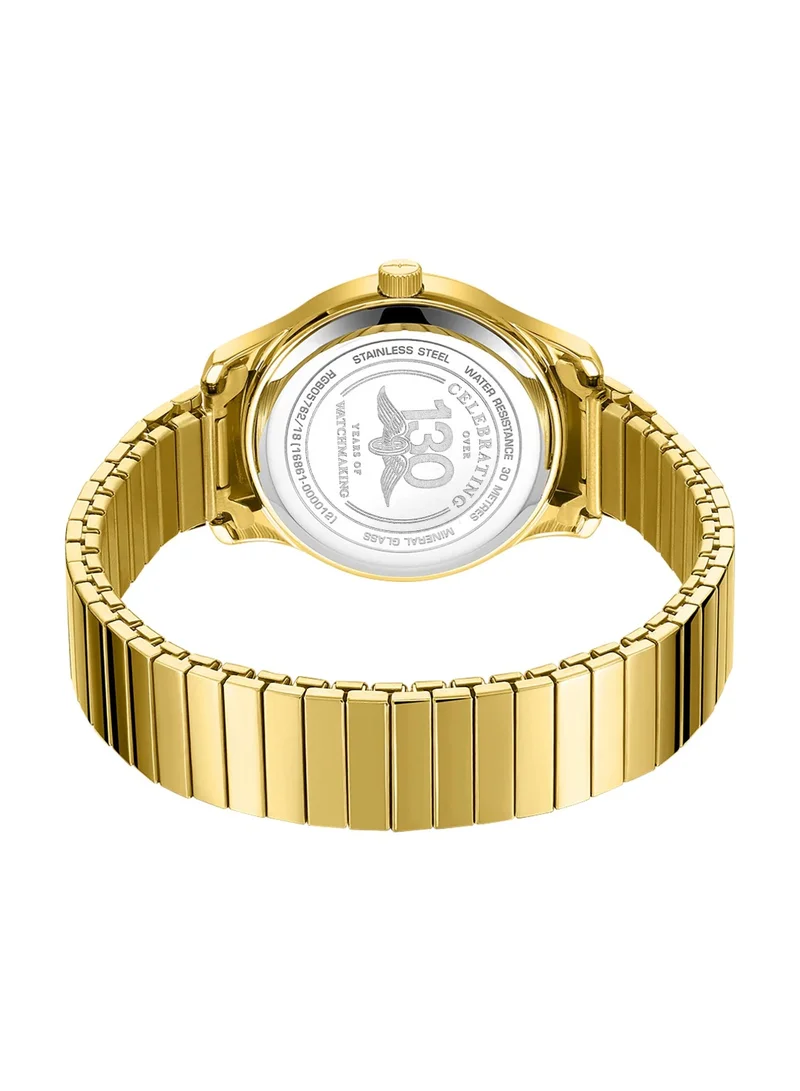 Rotary  Men's Heritage Altera Analogue Watch, 38 mm, White Dial, Gold-Tone Expander Bracelet for Men | Best Price UAE