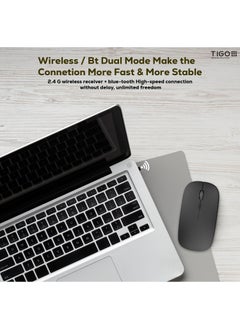 Bluetooth Wireless USB Mouse with USB 2.4GHz Wireless Dongle up to 1600 DPI up to 10m Optical Sensor for Laptop PC MacBook iPad Computer Black - pzsku/Z1E06B1B9765BA1543A06Z/45/_/1725103567/1004ea14-49a2-4d03-9687-7e65ef6780cc