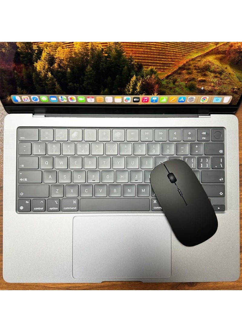 T I G O - Bluetooth Wireless USB Mouse with USB 2.4GHz Wireless Dongle up to 1600 DPI up to 10m Optical Sensor for Laptop PC MacBook iPad Computer Black - Image 1