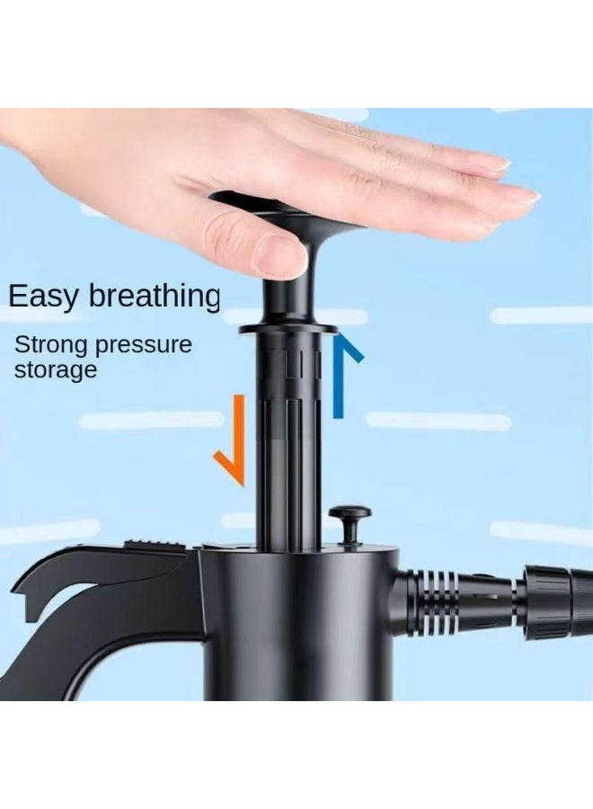 ZERIFAM Garden Pump Sprayer - Hand Pressure Spray, Spray Bottle With 2 Nozzles, Foam Spray Can Suitable For Household Cleaning, Flower Watering And Car Washing. (Black) - Image 3