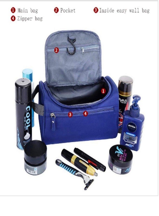 PUHBRHY Multifunctional Travel Bag Extra Large Makeup Organizer Cosmetic Case Household Grooming Kit Storage Travel Kit Pack with Hook, Travel Bag for Women Travel, Makeup Bag (Small Blue) - Image 2
