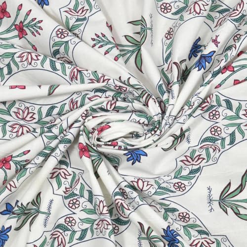 ElanorHomes 240 TC Cotton Double King Size Bedsheet | Ultra-Soft & Skin-Safe | Breathable Summer Comfort | 93x108 inches with 2 Pillow Covers (Rajwada Jaal) - Image 2