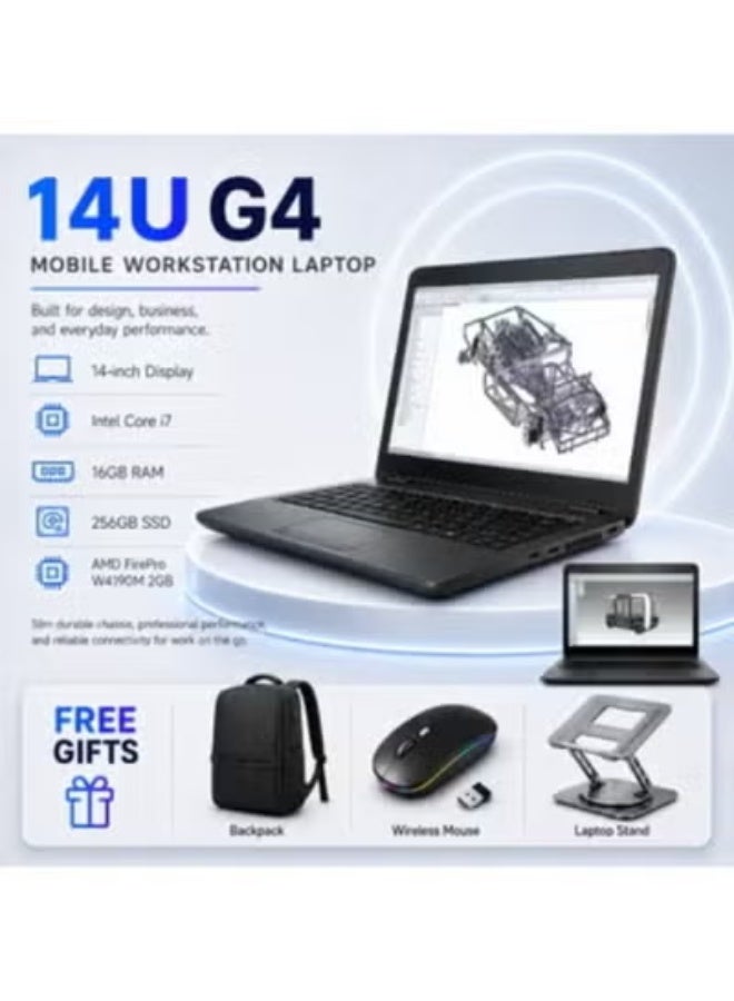 14-Inch Business Laptop with Core i7 Processor, 16GB RAM, 256GB SSD, 2GB Dedicated Graphics, Free Laptop Stand, Carry Bag and Mouse for Work and Daily Use - Image 2