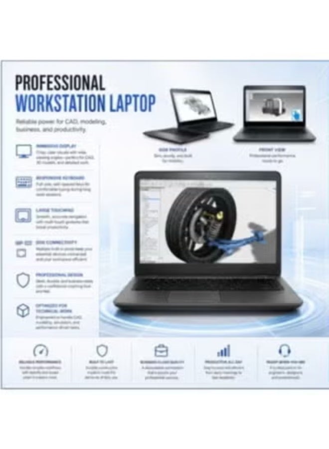 14-Inch Business Laptop with Core i7 Processor, 16GB RAM, 256GB SSD, 2GB Dedicated Graphics, Free Laptop Stand, Carry Bag and Mouse for Work and Daily Use - Image 4