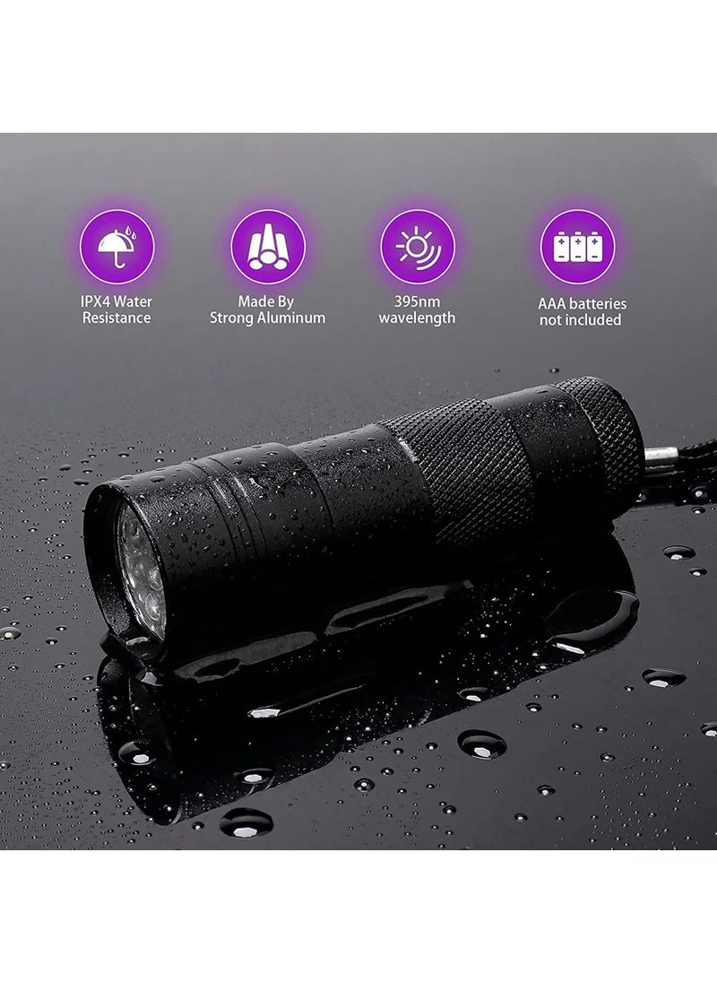 Tarez Ultraviolet Flashlight, Purple Light Flashlight 12 LED, 365 Nm UV Flashlight  - Image 3