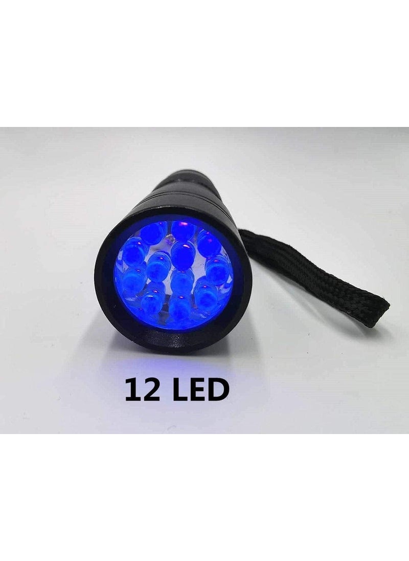 Tarez Ultraviolet Flashlight, Purple Light Flashlight 12 LED, 365 Nm UV Flashlight  - Image 4