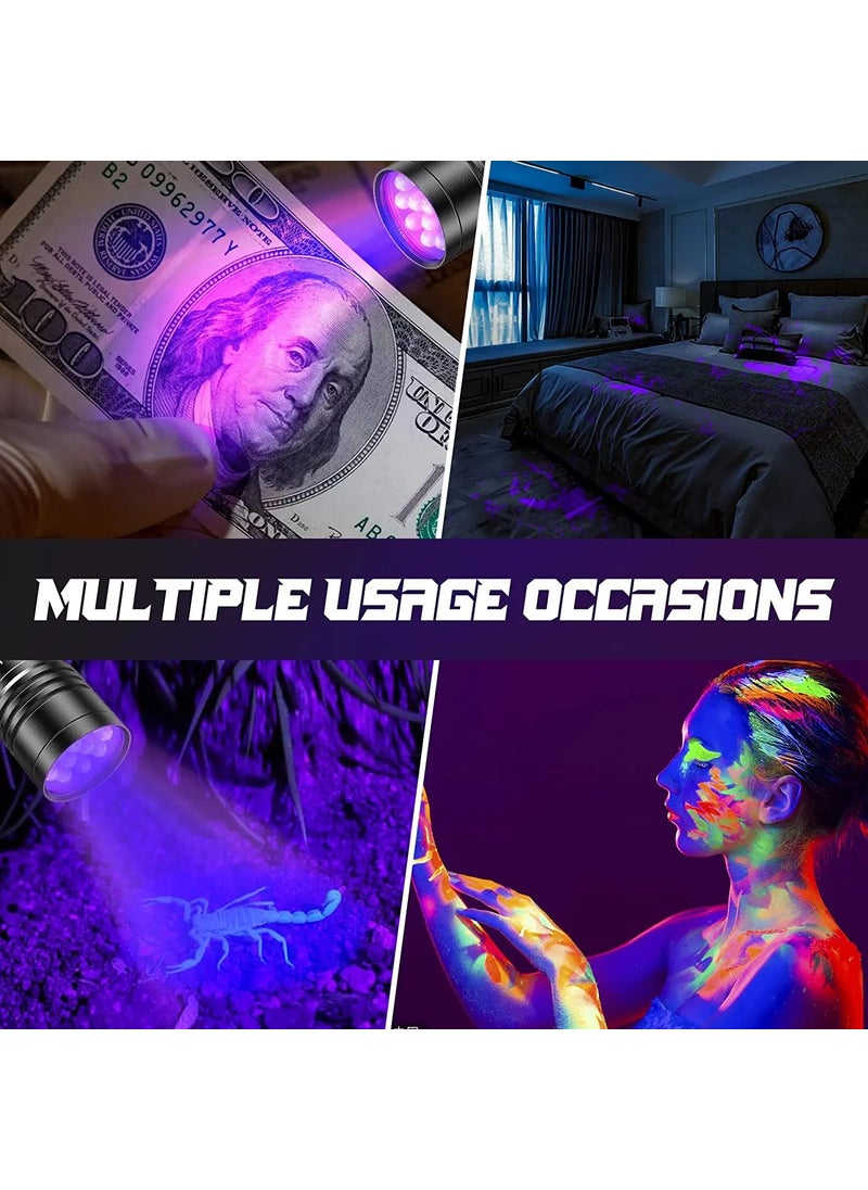 Tarez Ultraviolet Flashlight, Purple Light Flashlight 12 LED, 365 Nm UV Flashlight  - Image 5