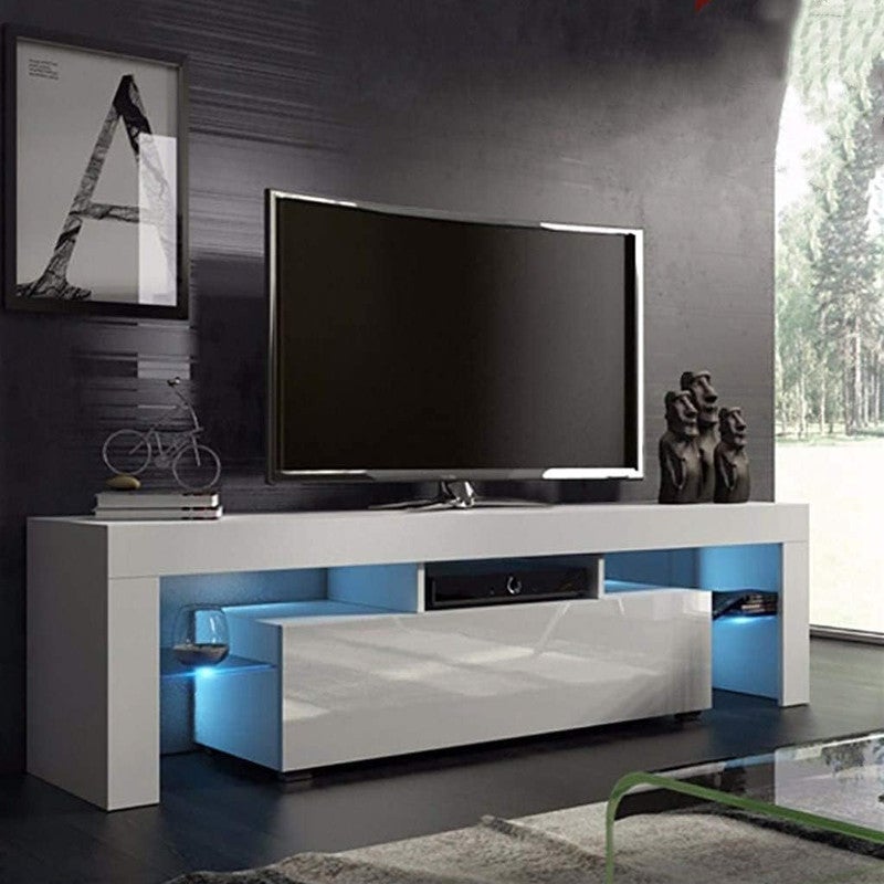 Altis Modern TV Table with Glass Shelves & LED Drawers | TV Table 160cm - Image 2