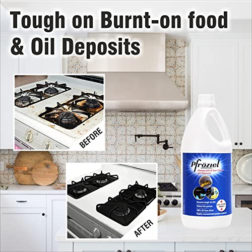 Pfroziel Chimney & Grill cleaner (1LTR) Removes grease/oil/stain from chimney, oven, Gas stove, Griddles, Exhaust fan I Non Flammable. - Image 4