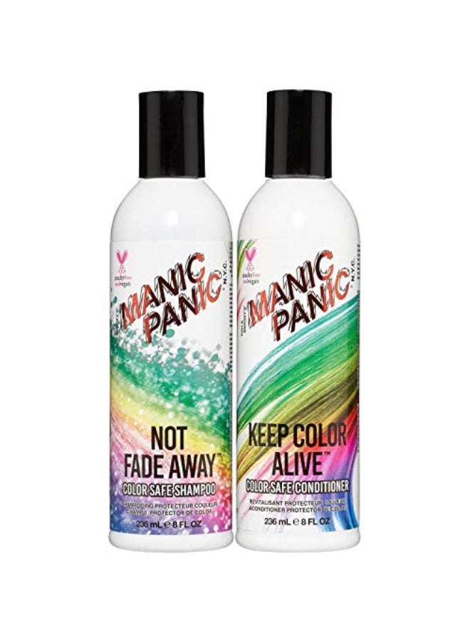Manic Panic Shampoo Conditioner Set for Color Treated Hair Extend Color Moisturize Volumize Repair Damaged Hair Prevent Tangling Sulfate Paraben Free Vegan Cruelty Free 8oz Bottles - Image 1