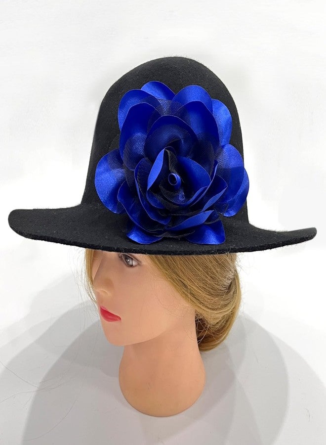 Sanrich Women's Brooches 4pcs Rose Flower Hair Clip Flamenco Dancer Pin up Mexican Hair Flowers Clips Hairpin Brooch Tea Party Hats Headpieces (royal blue) - Image 4