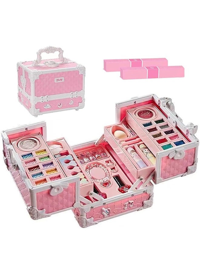 Beauenty - Kids Makeup Kit, Real Kids Makeup Set Washable Makeup Set Toys for Girls with Portable Makeup Box Including Lipstick, Eye Shadows and So On, Girls Toys for Girls Aged 5 6 7+ Year Old - Image 1