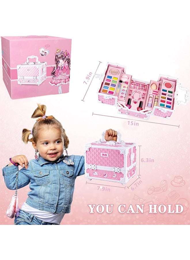 Beauenty - Kids Makeup Kit, Real Kids Makeup Set Washable Makeup Set Toys for Girls with Portable Makeup Box Including Lipstick, Eye Shadows and So On, Girls Toys for Girls Aged 5 6 7+ Year Old - Image 1