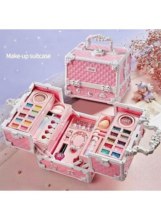 Kids Makeup Kit, Real Kids Makeup Set Washable Makeup Set Toys for Girls with Portable Makeup Box Including Lipstick, Eye Shadows and So On, Girls Toys for Girls Aged 3+ Year Old - view 5