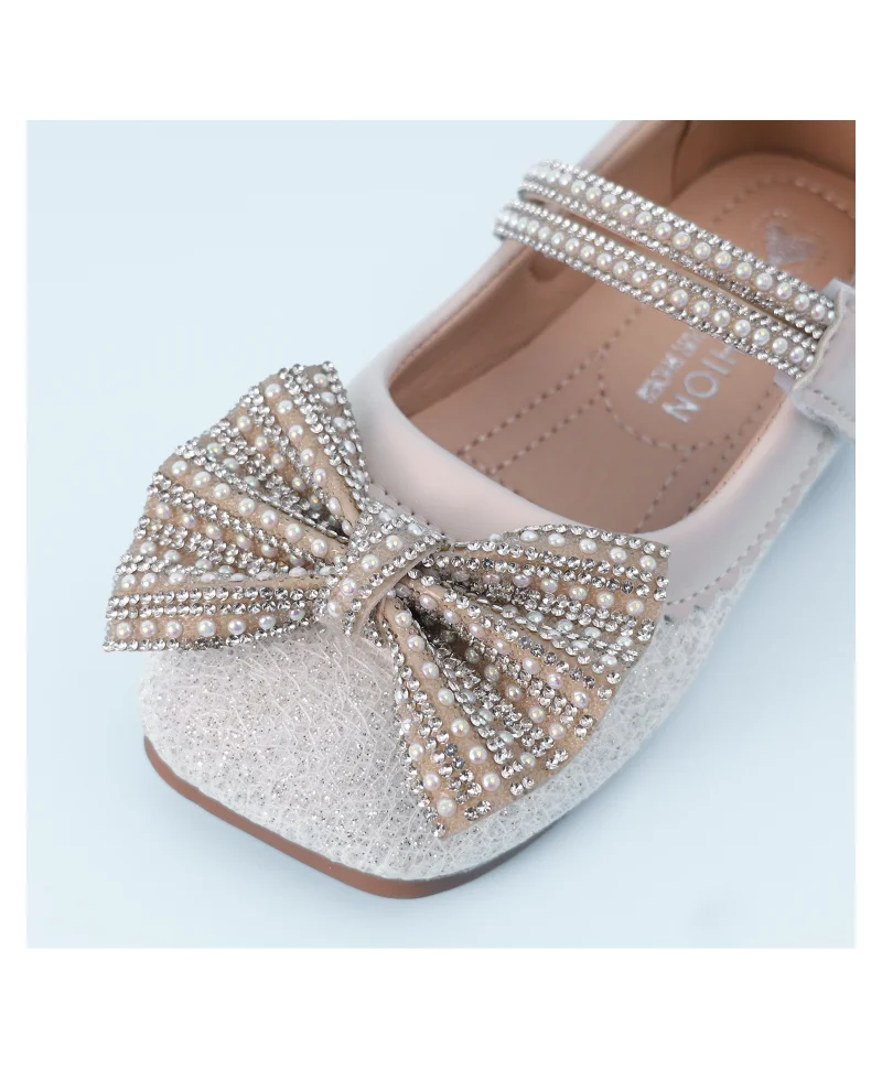 مارك وميا حذاء حفلات مارك وميا مزين بفيونكة - بيج