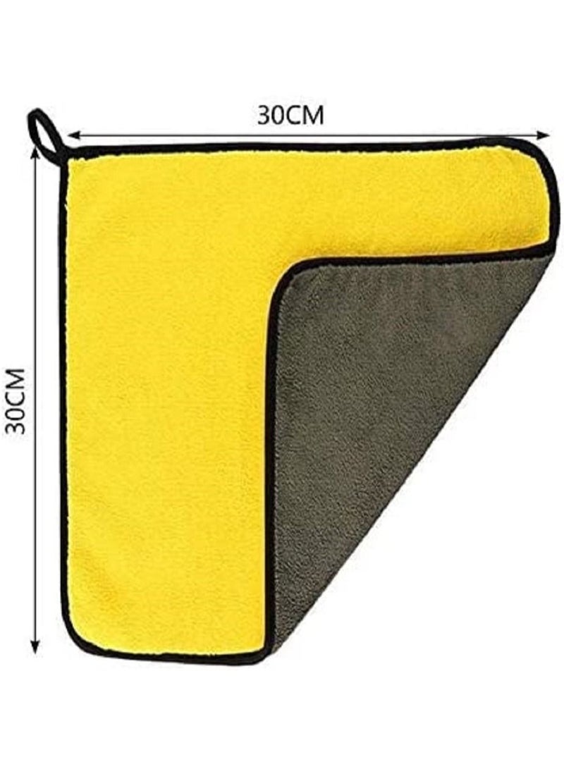 althiqahkey Car Drying Towel Multipurpose Microfiber Cleaning Cloth Microfiber Cleaning Towel for Car Washing Super Detailing cloth for Kitchen Drying Windows Screen 30x30cm Pack of 3  - Image 1