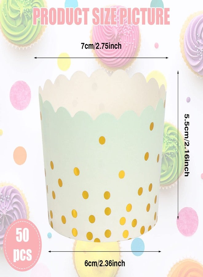 Haomian 50 Pcs Colorful Greaseproof Paper Baking Cups Large 5 Oz Cupcake Paper Liners Disposable Muffin Cases Cupcake Holders Containers for Wedding Party Festival Graduation Party (D) - Image 2