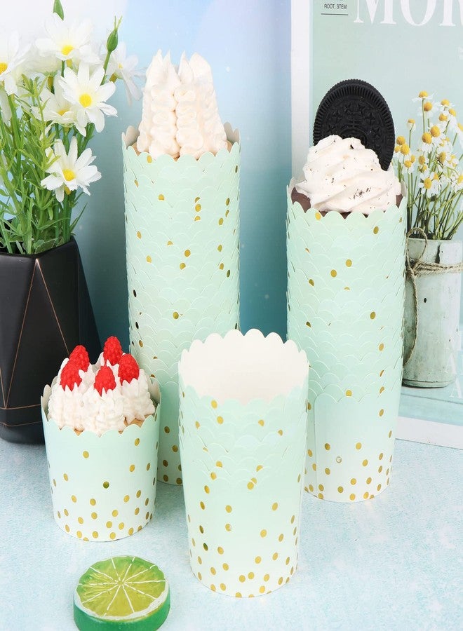 Haomian 50 Pcs Colorful Greaseproof Paper Baking Cups Large 5 Oz Cupcake Paper Liners Disposable Muffin Cases Cupcake Holders Containers for Wedding Party Festival Graduation Party (D) - Image 3