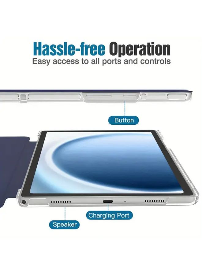 Black Tablet Case for Galaxy Tab A9 8 7 Inch Transparent Back Auto Sleep Wake Durable Cover - Image 4