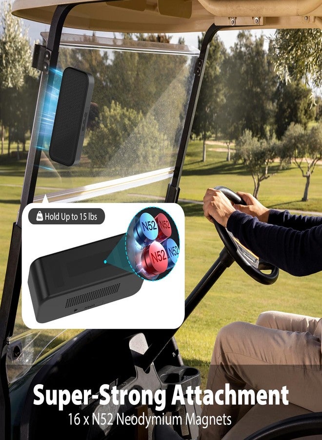 DoohowCase Golf Cart Speaker, Magnetic Golf Cart Speaker Bluetooth, Wireless Portable Speakers TWS Stereo Loud with Bass, IP67 Waterproof Dust-Proof Outdoor Speaker for Golf Cart EZGO, Club Cart & Yamaha - Image 4