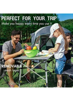 Lightweight Foldable Camping Table With Mesh Layer, Outdoor Adjustable Height Aluminum Folding Table With Carrying Bag For Beach, Picnic, Backyards, BBQ, Party And RV Trip - pzsku/Z1E072B054148892B9F2DZ/45/_/1719381579/f622b835-fd24-419f-939b-9c7f7a78578b