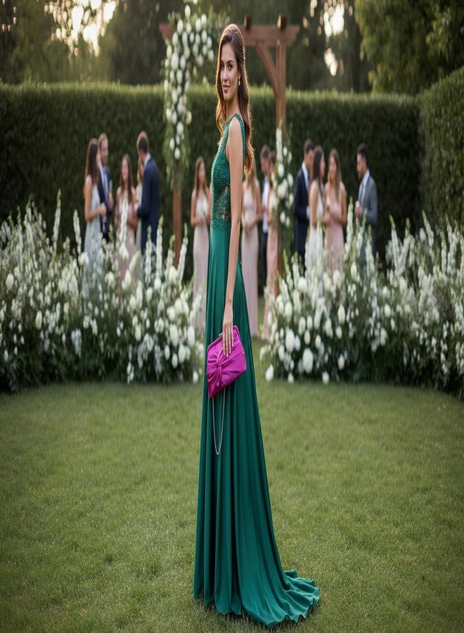 IXEBELLA Evening Purse for Women Dressy Soft Pleated Knot Party Clutch Satin Frame Formal Handbag for Wedding/Prom/Cocktail (Hot Pink) - Image 3