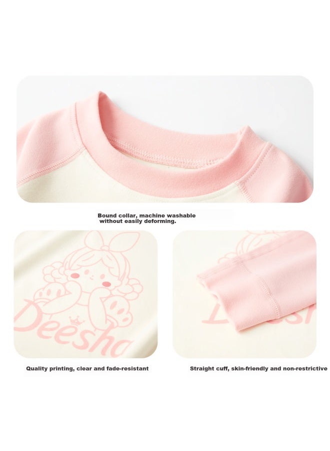 Deesha Antistatic Cationic Warmth Technology 7a Antibacterial Children's Autumn Thermal Underwear Set Girls' Pajamas - Image 2