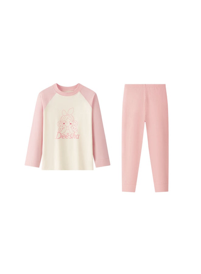 Deesha Antistatic Cationic Warmth Technology 7a Antibacterial Children's Autumn Thermal Underwear Set Girls' Pajamas - Image 4