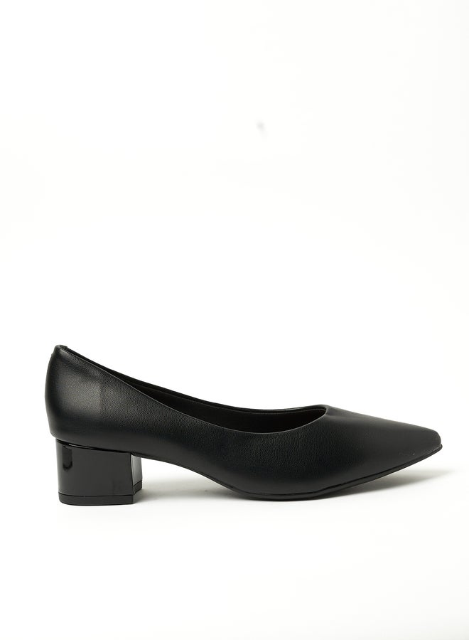 Beira Rio Solid Pointed Toe Block Heel Shoes - Image 3
