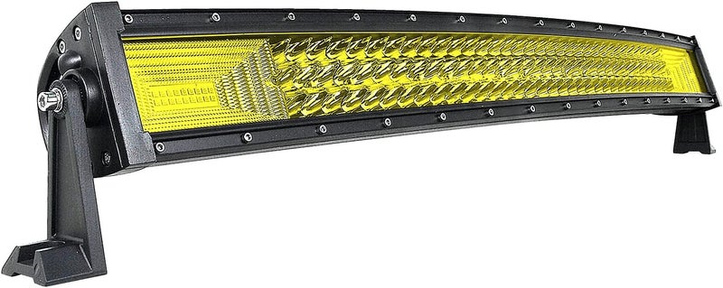 Willpower 32 Inch 405W Curved Triple Row Yellow Amber LED Light Bar for Off-Road Vehicles - Image 1