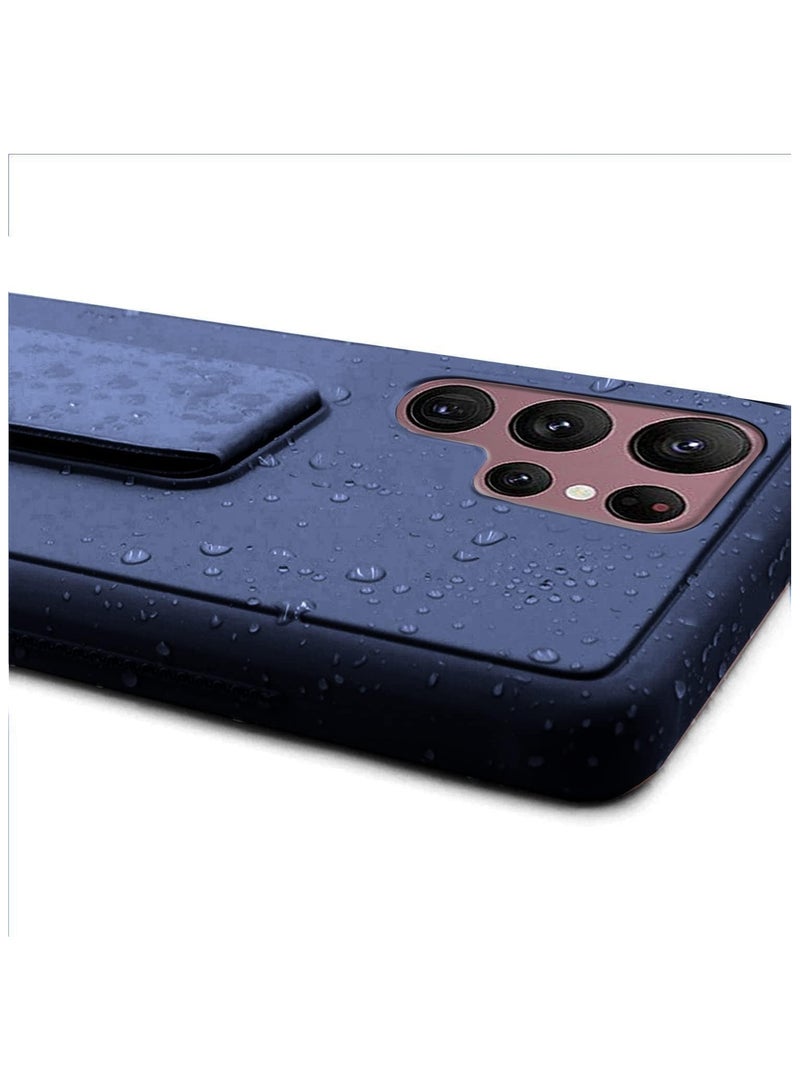 Denx Samsung Galaxy S25 Ultra Case Cover Magnetic Car Mount Kickstand & Holder, Premium Silicone Vertical & Horizontal Hand Strap and Grip with Multi Stand for Samsung Galaxy S25 Ultra (Dark Blue) - Image 4