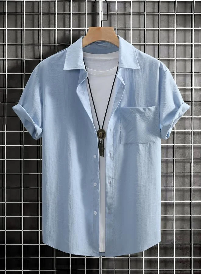 Take Two Take Two Men Solid Pocket Detail Button Up Shirt