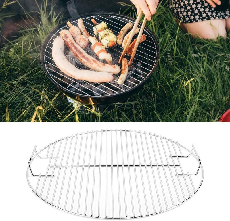 INDIAN DECOR. 313399 Round Cooking Rack for BBQ, Nonstick Stainless Steel Grilling BBQ Mesh Round Cook Grill Grid Grate for Home Outdoors Picnic - Chrome - Image 4