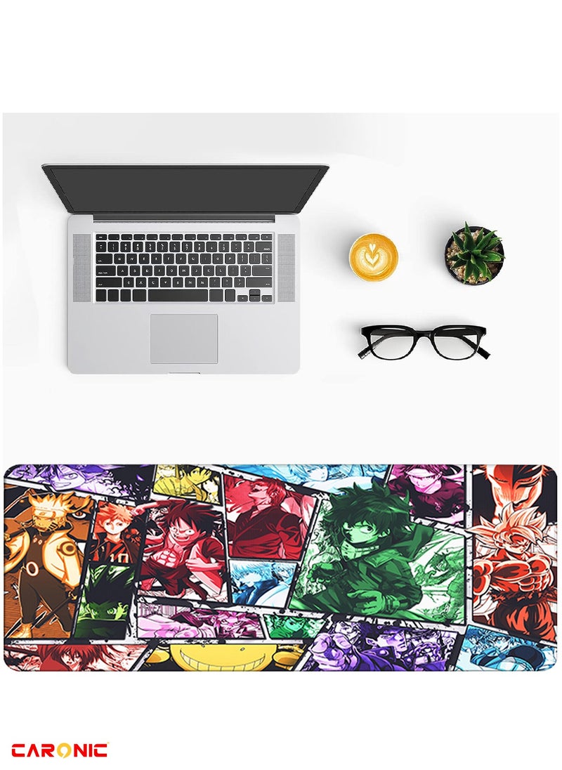 CARONIC - Large Gaming Mouse Pad with Superior Micro Weave Cloth Extended Desk Mousepad with Stitched Edges Non-Slip Base Water Resist Keyboard Pad For Gamer And Office Home YGO 114 - Image 1