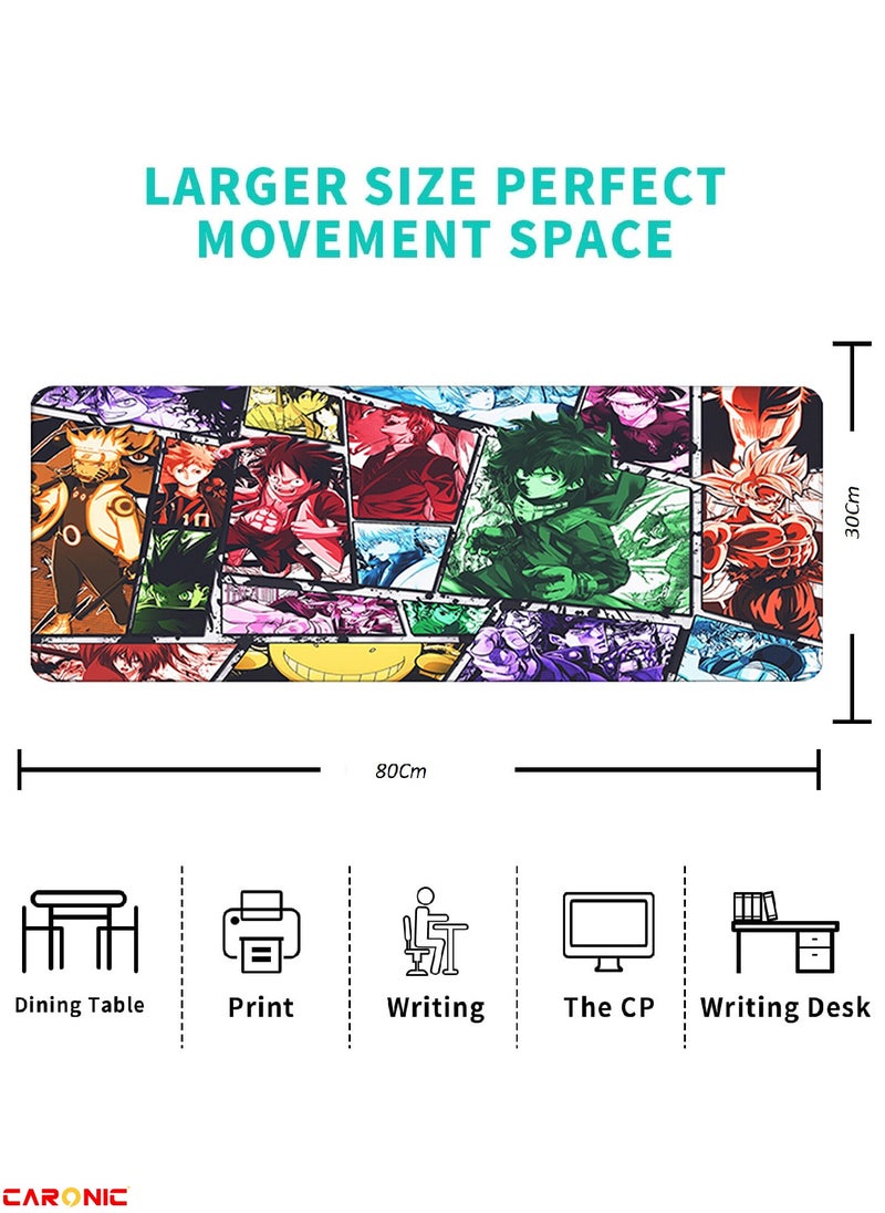 CARONIC - Large Gaming Mouse Pad with Superior Micro Weave Cloth Extended Desk Mousepad with Stitched Edges Non-Slip Base Water Resist Keyboard Pad For Gamer And Office Home YGO 114 - Image 1