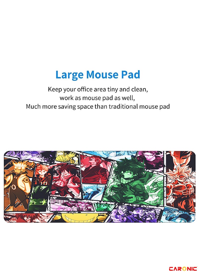 CARONIC - Large Gaming Mouse Pad with Superior Micro Weave Cloth Extended Desk Mousepad with Stitched Edges Non-Slip Base Water Resist Keyboard Pad For Gamer And Office Home YGO 114 - Image 1